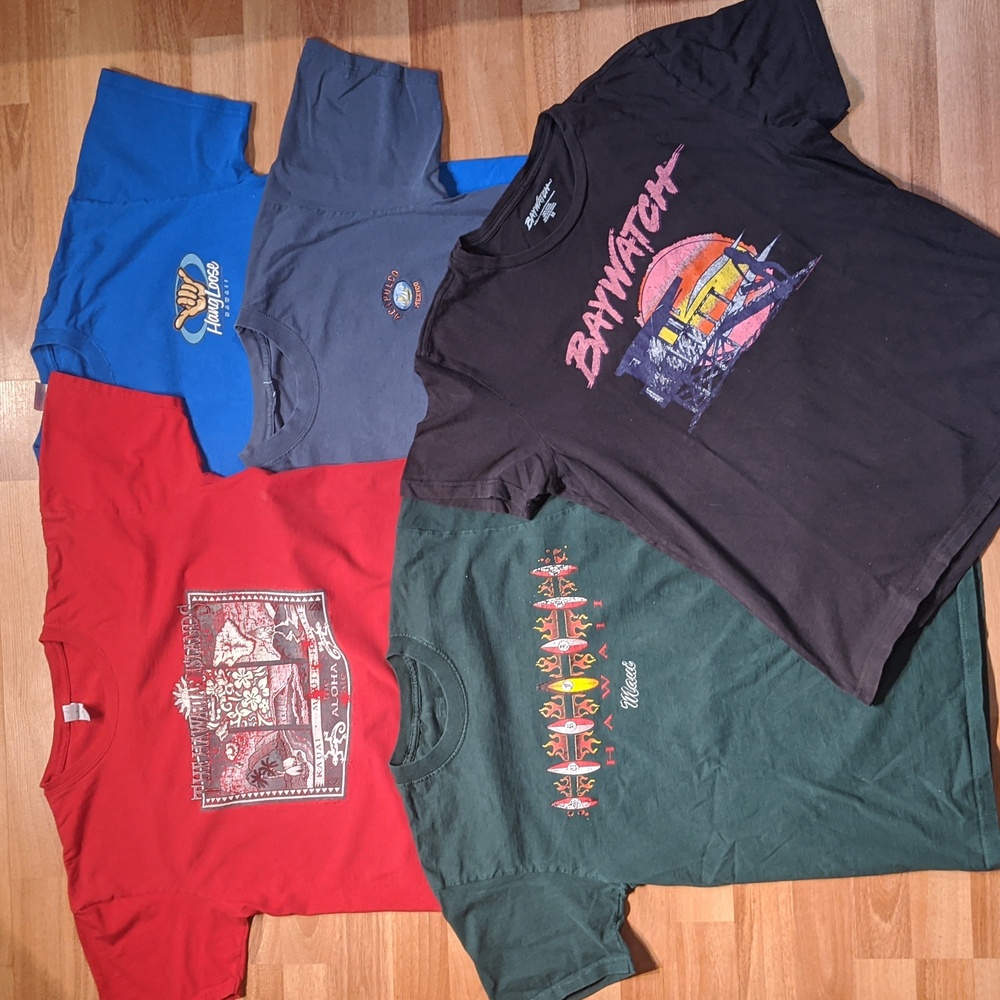 Lot Of 5 Surfer Short Sleeve Tees
